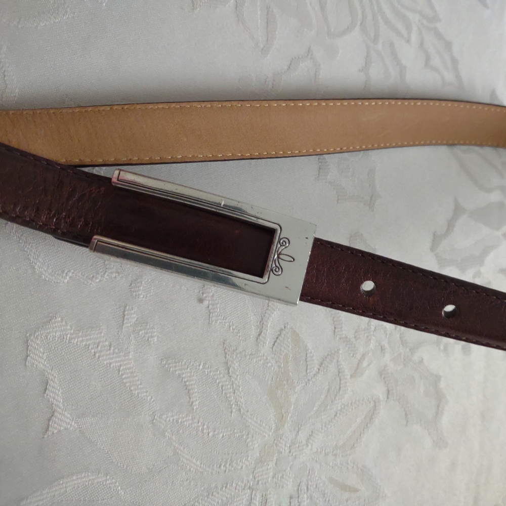 Brighton leather silver metallic buckle